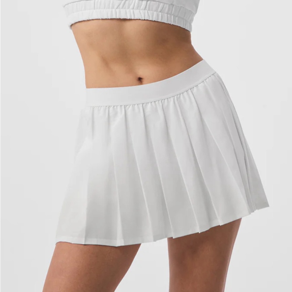🆕Alo🎱 Varsity Tennis Skirt Color White Sz Small